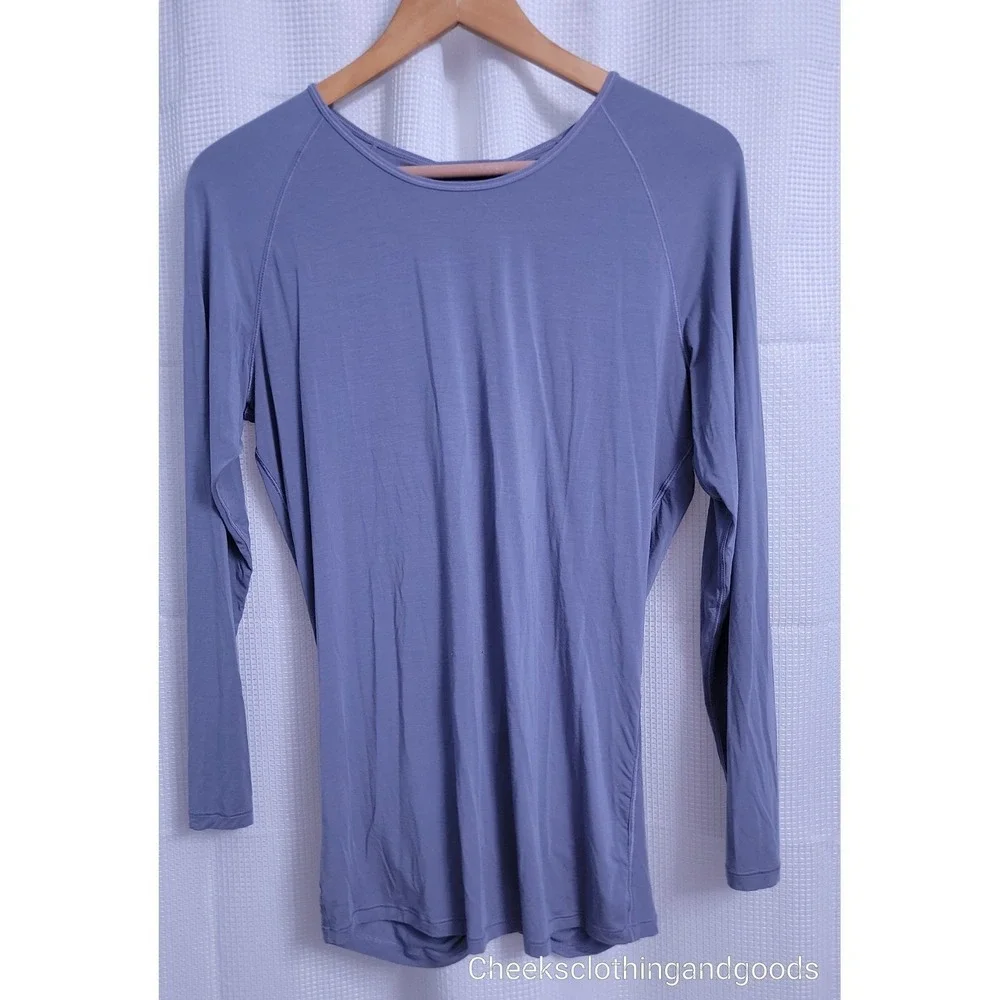 Lululemon 4 Deep Stretch Long Sleeve Cinch Open Back Lilac Stone W3BNNS